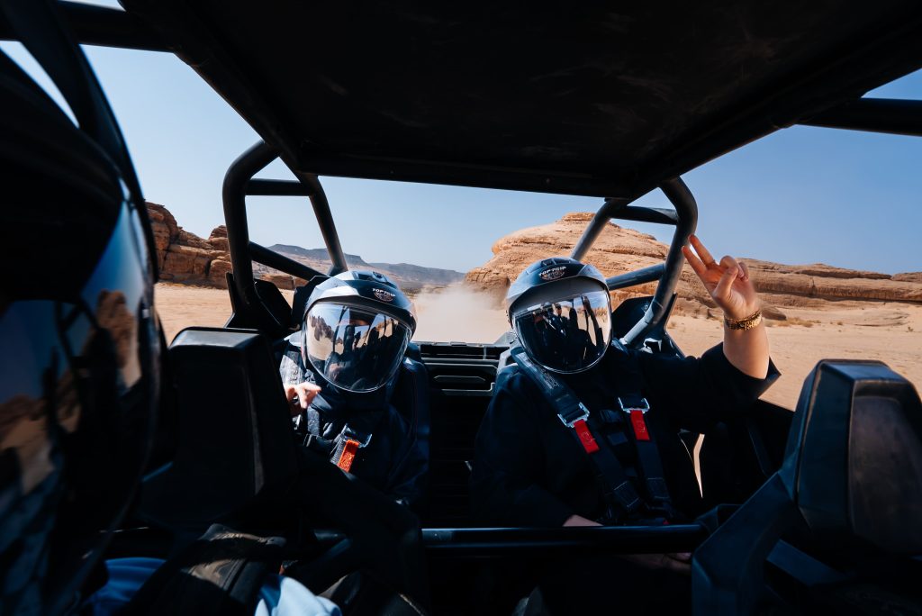BAN guests on a dune buggy tour among AlUla
